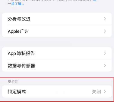 大东苹果15服务网点分享iPhone15中的“锁定模式”有什么作用